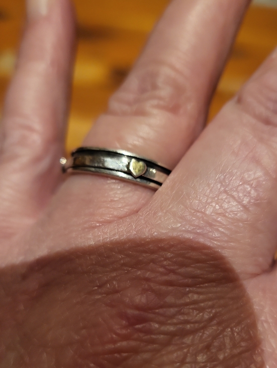 Sundance Jewelry - Sundance Sterling Silver Spinner Ring With Gold Plated Hearts